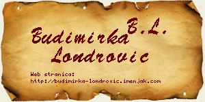 Budimirka Londrović vizit kartica